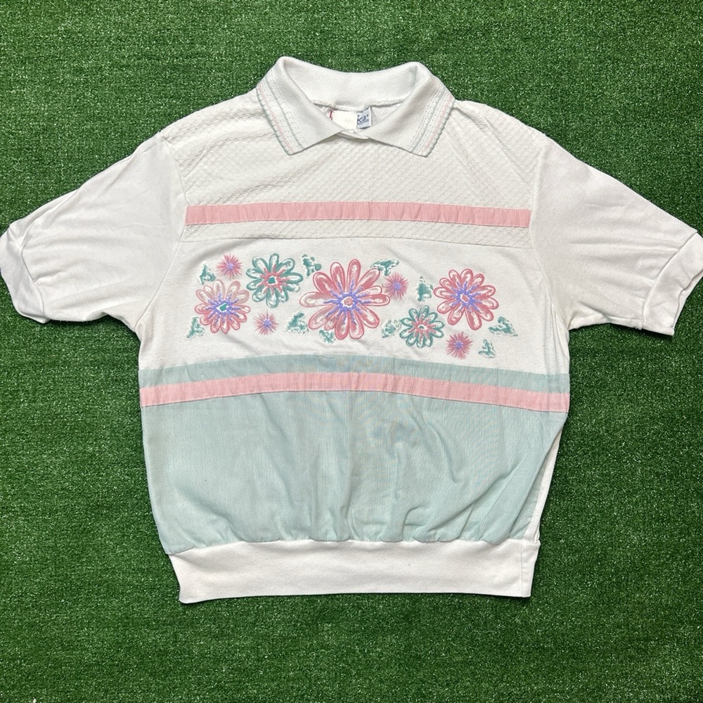 Vintage Made in USA Floral Collared Shirt Free Shipping